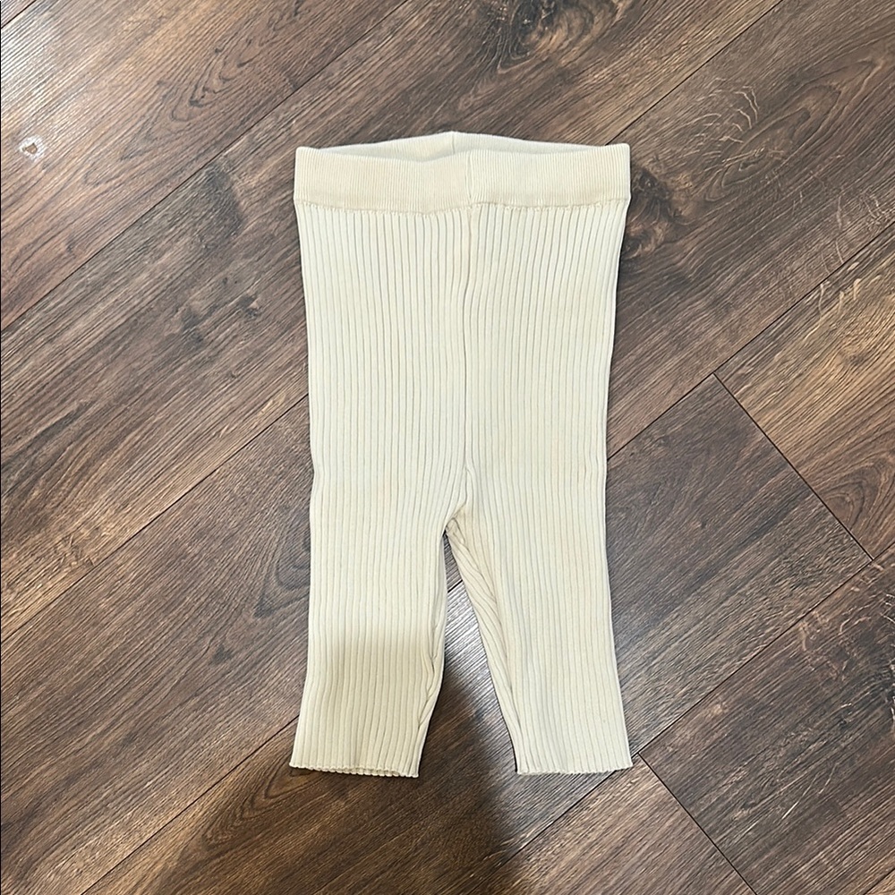 Cream Ribbed Women Biker shorts